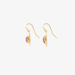 18k & pink tourmaline little flower studio sweep earrings