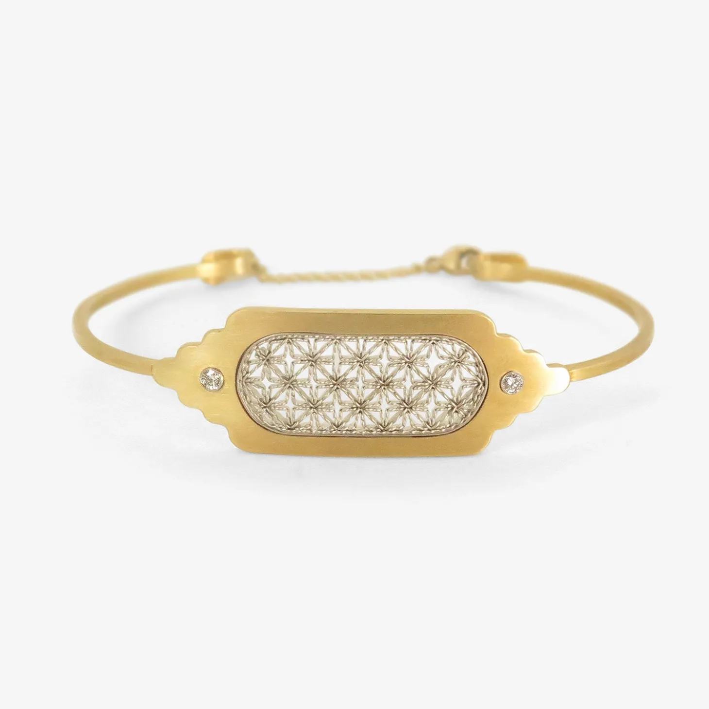18k & platinum bracelet with two diamonds