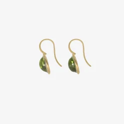 18k & platinum cabochon peridot earrings