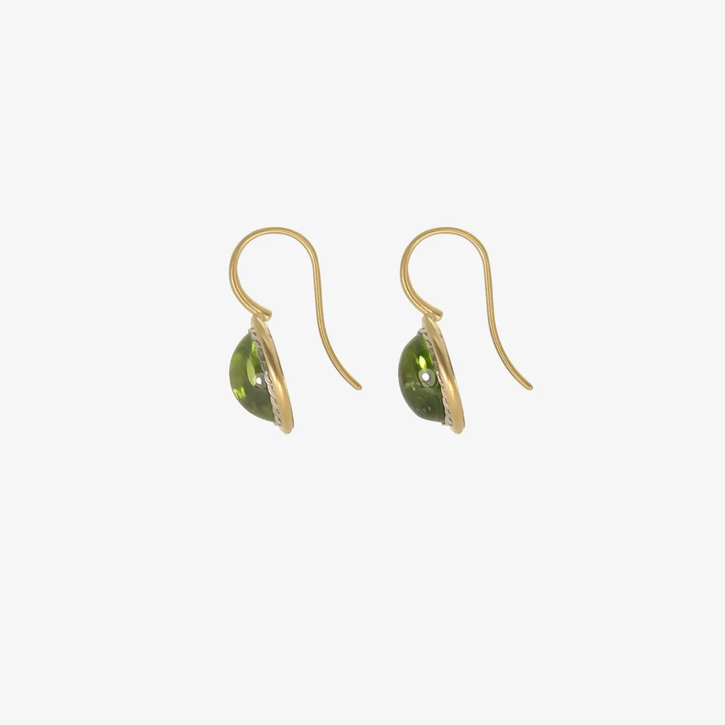 18k & platinum cabochon peridot earrings