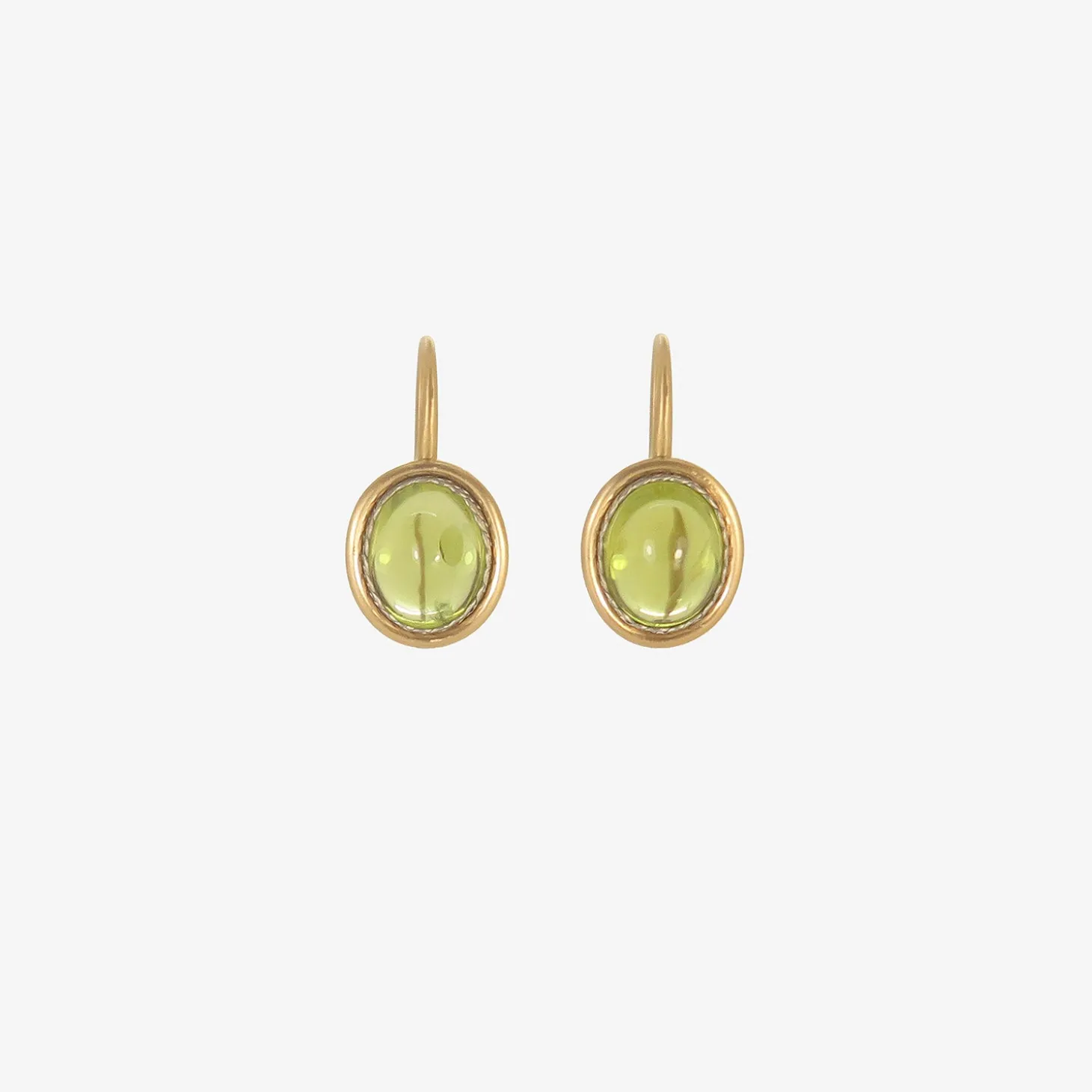 18k & platinum cabochon peridot earrings