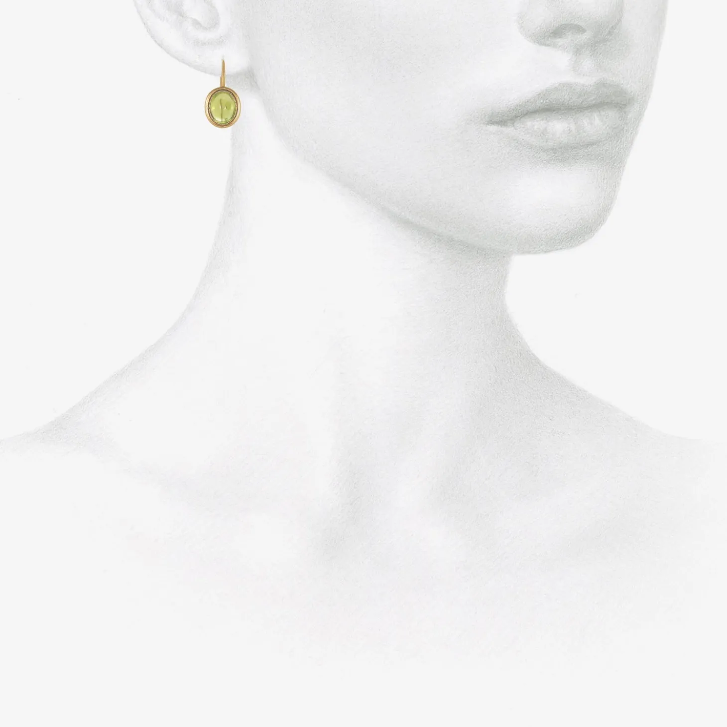 18k & platinum cabochon peridot earrings