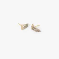 18k & platinum caress post earrings with white diamonds