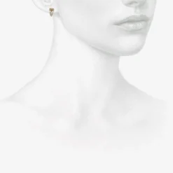 18k & platinum caress post earrings with white diamonds