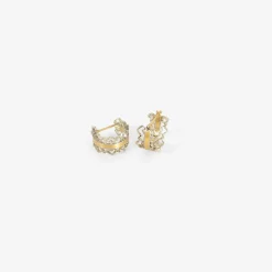 18k & platinum coronet hoops with champagne diamonds