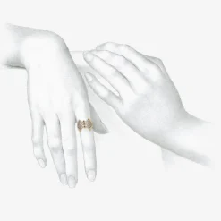 18k & platinum corset ring with champagne diamonds