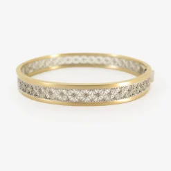 18k & platinum cuff bracelet with champagne diamonds