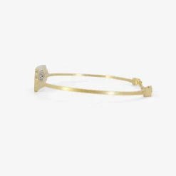18k & platinum cuff bracelet with two diamond pavé quattros