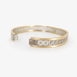 18k & platinum cuff bracelet with champagne diamonds