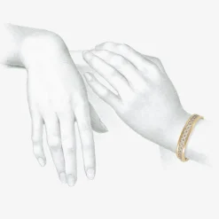 18k & platinum cuff bracelet with champagne diamonds