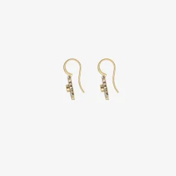 18k & platinum flower earrings with champagne diamonds