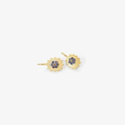 18k & platinum fractal earrings with diamonds and sapphires