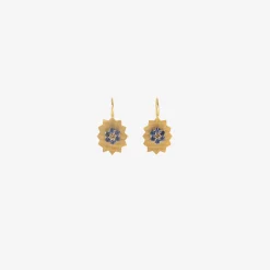 18k & platinum fractal earrings with diamonds and sapphires