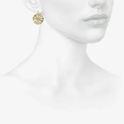 18k & platinum halation earrings with diamonds
