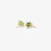 18k & platinum lacy flower earrings with round peridot