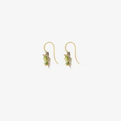 18k & platinum lacy flower earrings with round peridot