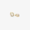 18k & platinum laurel hoops with white diamond pavé