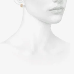 18k & platinum laurel hoops with white diamond pavé