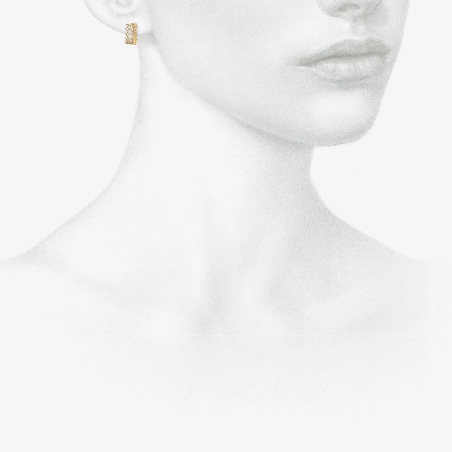 18k & platinum laurel hoops with white diamond pavé