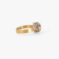 18k & platinum ring with round pink tourmaline, 2.35ct