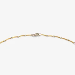 18k & platinum rows of bows necklace with diamonds