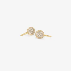 18k & platinum small damask earrings with white diamonds