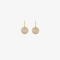 18k & platinum small damask earrings with white diamonds