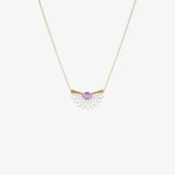 18k & platinum stellation necklace with pink sapphire, 1.63ct