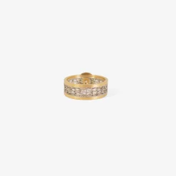 18k & platinum tune band with old european cut diamond, .59ct