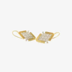 18k & platinum tune earrings with diamonds