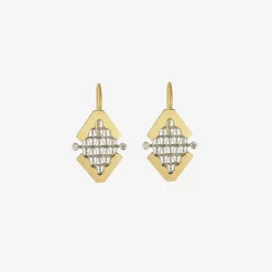 18k & platinum tune earrings with diamonds