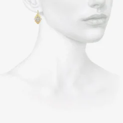 18k & platinum tune earrings with diamonds