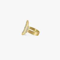 18k & platinum wide ring with diamonds
