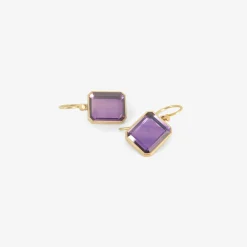 18k & portrait-cut amethyst drop earrings, 5.97ct