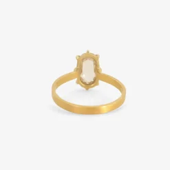 22k & prong-set rose-cut champagne diamond ring, 1.58ct