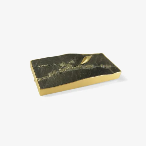 18k & pyrite in matrix pin with slug