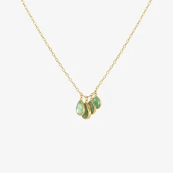 18k & quadruple emerald droplet necklace, 3.82ct
