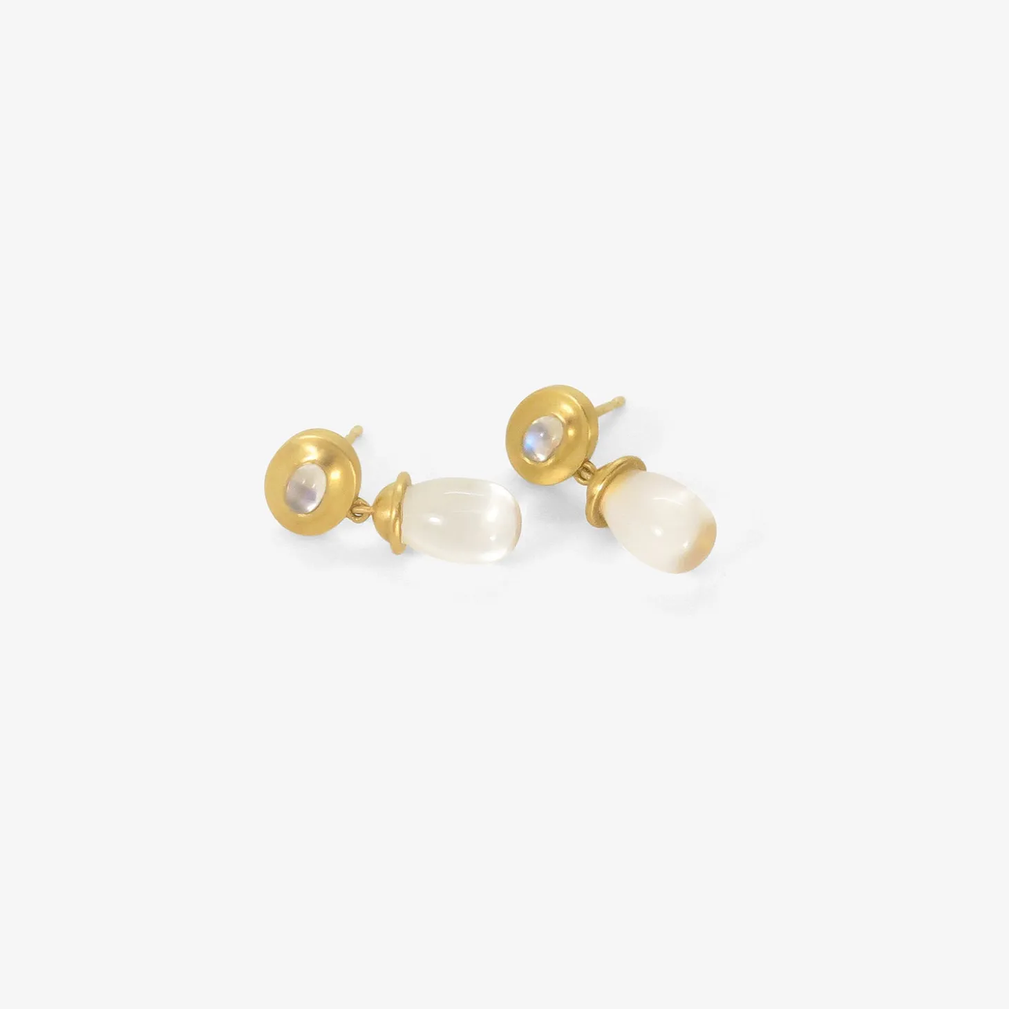 22k & rainbow moonstone alabastra dangle earrings