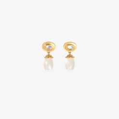22k & rainbow moonstone alabastra dangle earrings