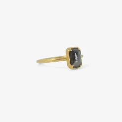 18k & rectangular black lacy diamond ring, 1.25ct
