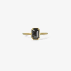 18k & rectangular black lacy diamond ring, 1.25ct
