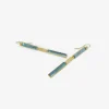 22k & rectangular blue tourmaline klimt streamer earrings, 16.07ct