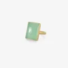 18k & rectangular chrysoprase ring, 9.82ct