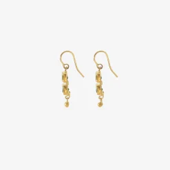 18k & rectangular colombian emerald double-drop earrings with 22k drops, 7.5ct