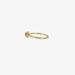 18k & rectangular dark brown diamond ring, .6ct
