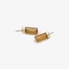 18k & rectangular faceted imperial topaz earrings