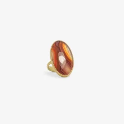 18k & red mexican agate ring, 13.91ct
