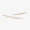 14k & rock crystal bean earrings