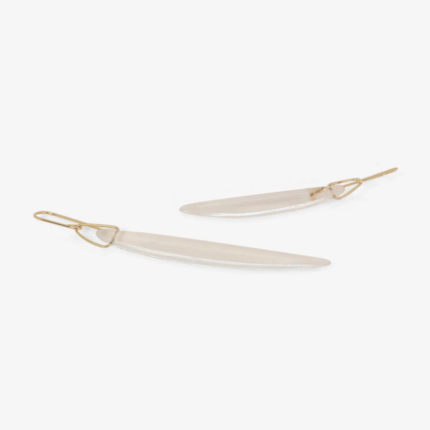 14k & rock crystal bean earrings