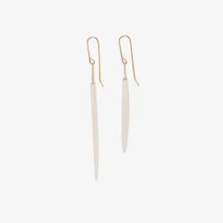 14k & rock crystal bean earrings
